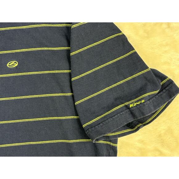 Kirra Shirt Men's Size XL Blue Green Striped Short Sleeve Polo Rugby Preppy Surf - Picture 6 of 8